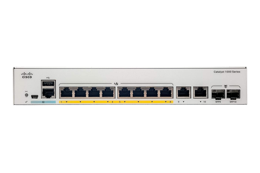 Cisco Catalyst GE Network Switch Managed PoE (p/n- C1000-8P-E-2G-L)