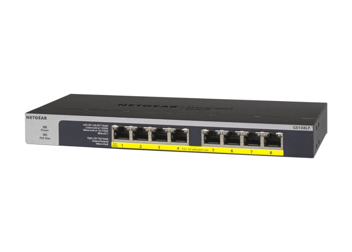 8-Port Gigabit Ethernet PoE+ Unmanaged Switch (p/n- GS108LP)