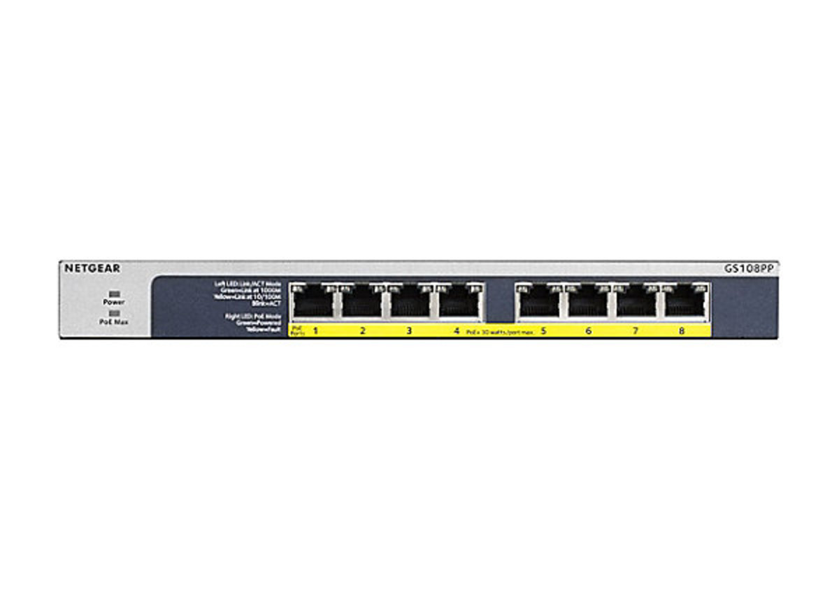 NETGEAR 8-Port PoE+ Gigabit Ethernet Unmanaged Switch (p/n- GS108LP)