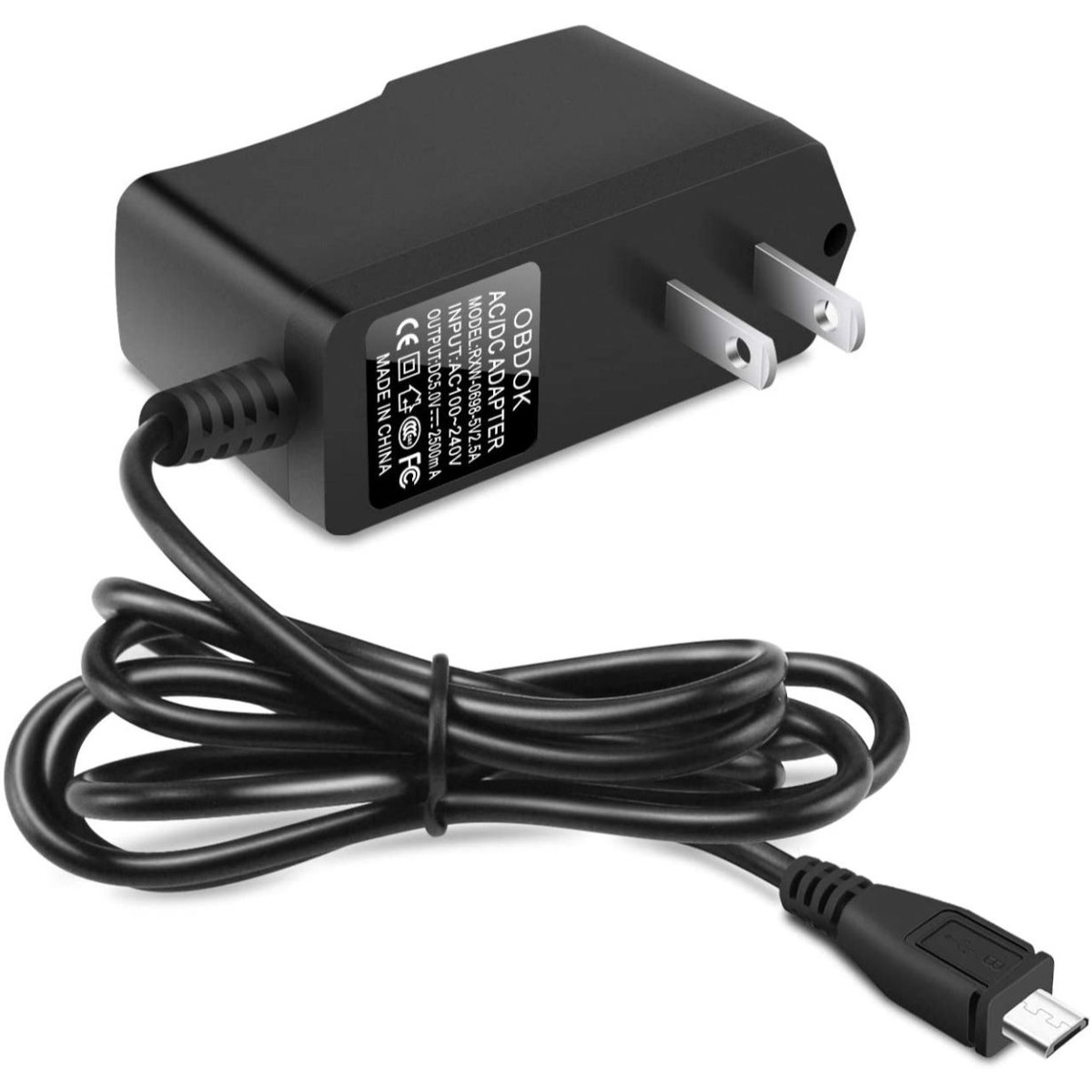 5 Volt 2.5 AMP Micro USB Plug (p/n- MICRO-USB-2.5A-GEN)